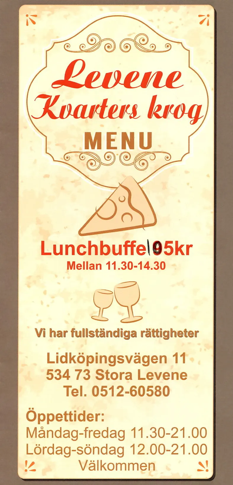 Bild på menyn för Levene Kvarterskrog, Vara