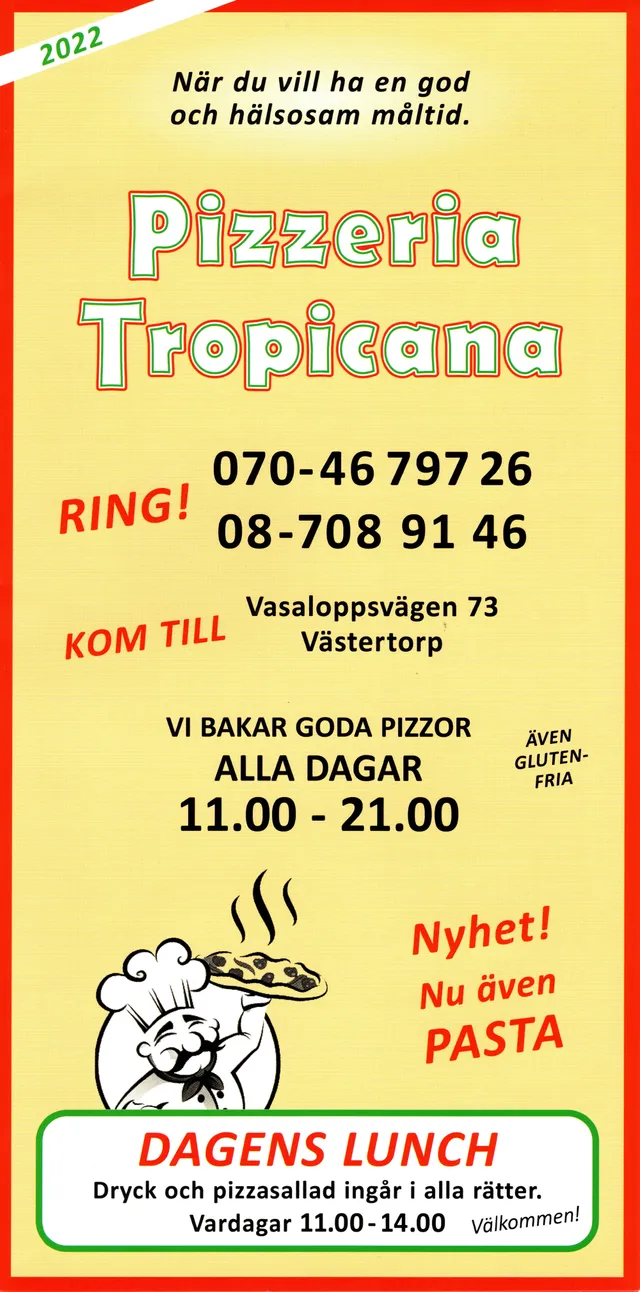 Menyn för Tropicana, Stockholm