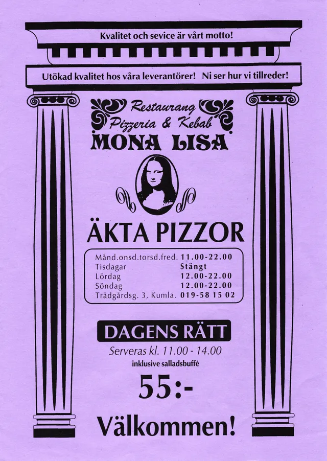 Menyn för Mona Lisa, Kumla