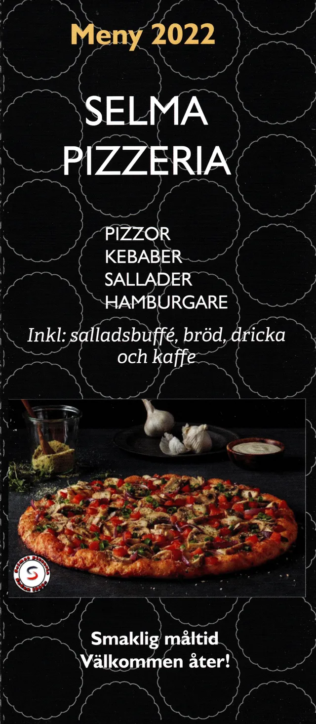 Menyn för Selma Pizzeria, Göteborg