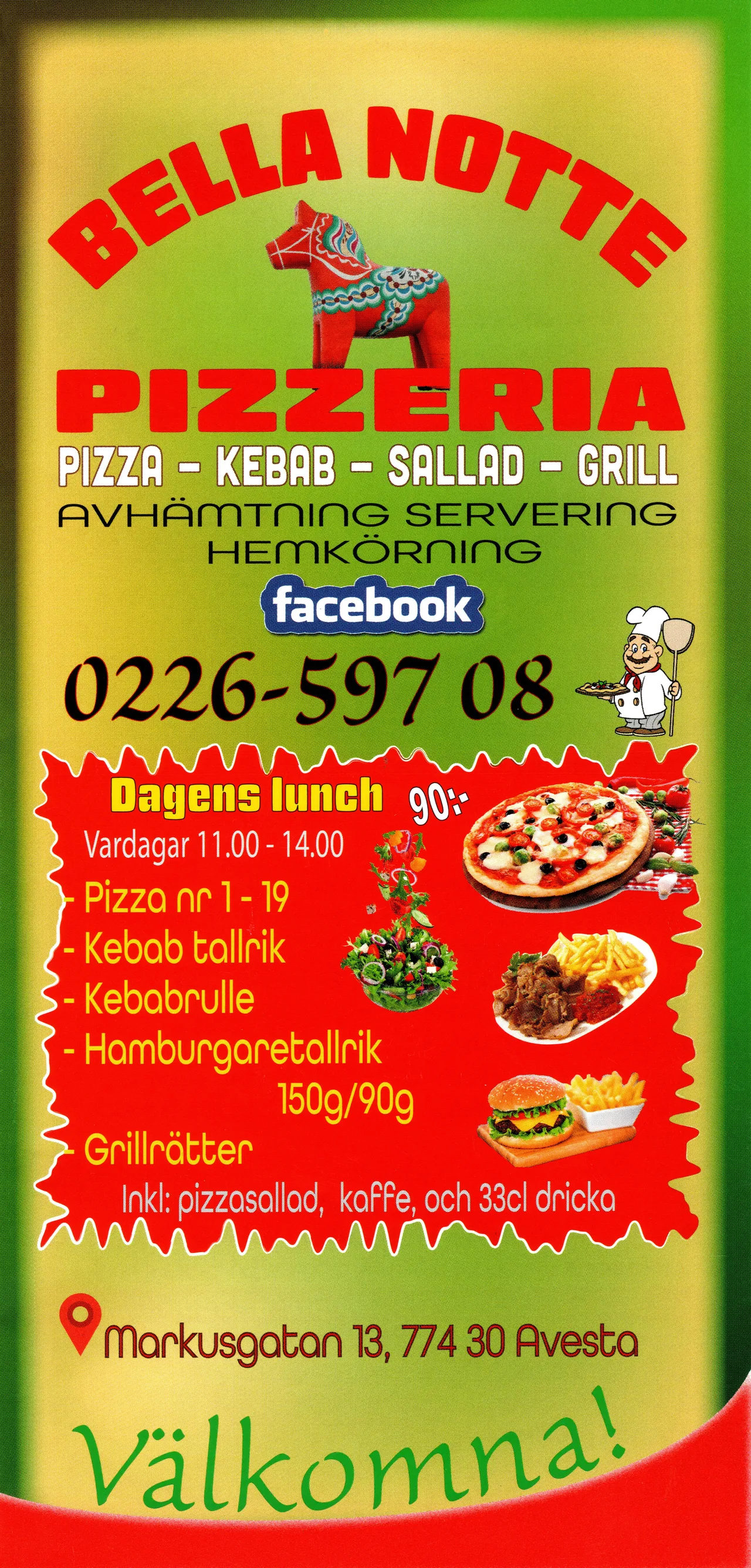 Bild på menyn för Bella Notte, Avesta