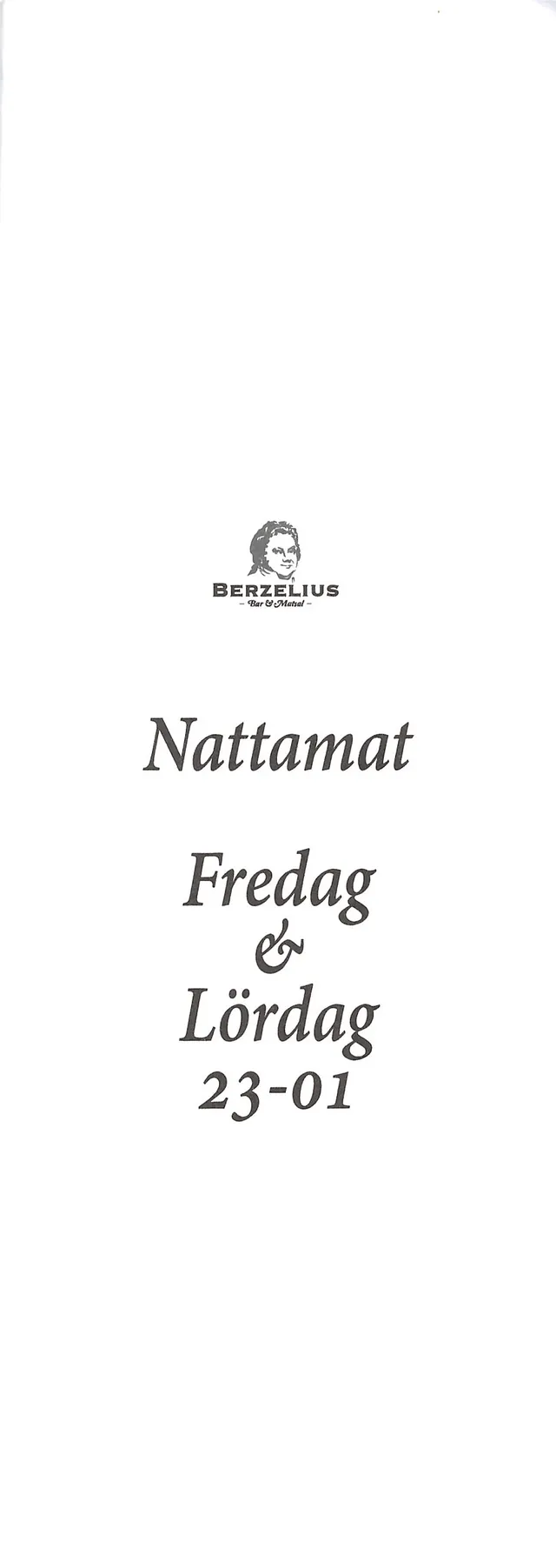 Menyn för Berzelius, Göteborg