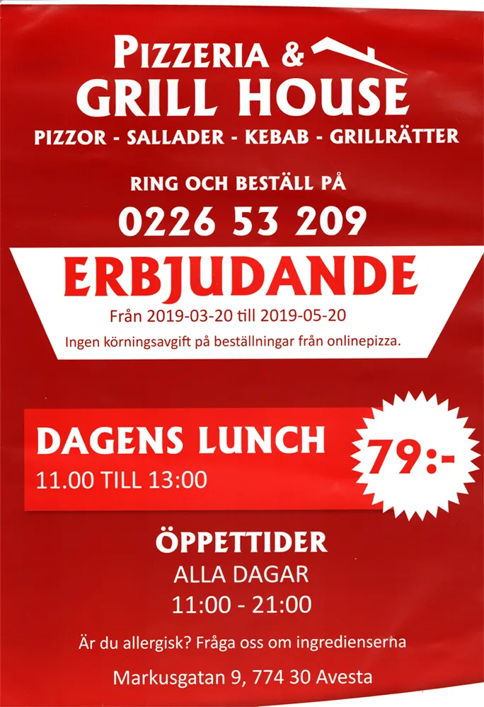 Bild på menyn för Grill House, Avesta