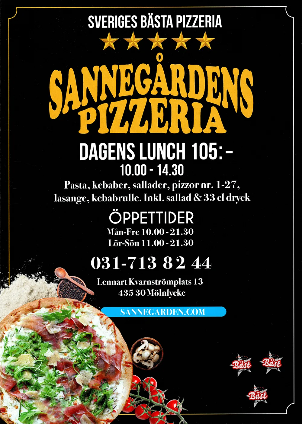 Bild på menyn för Sannegårdens Pizzeria, Härryda