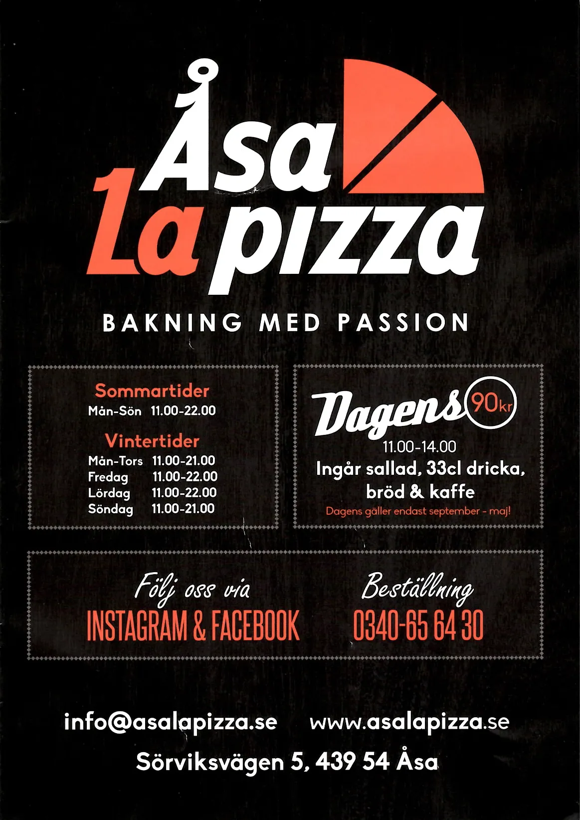 Bild på menyn för Åsa La Pizza, Kungsbacka