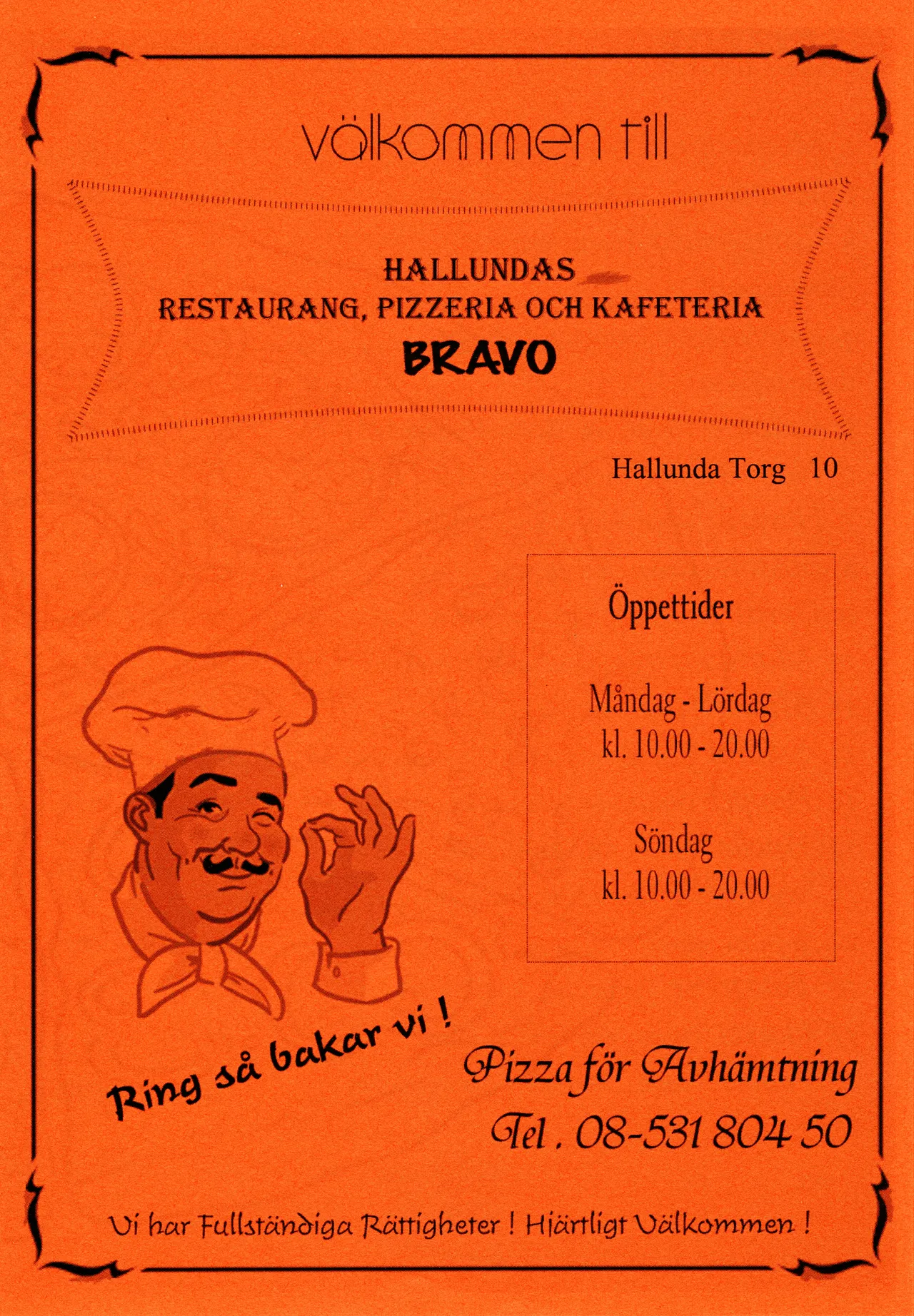 Bild på menyn för Tjuren Bravo, Stockholm