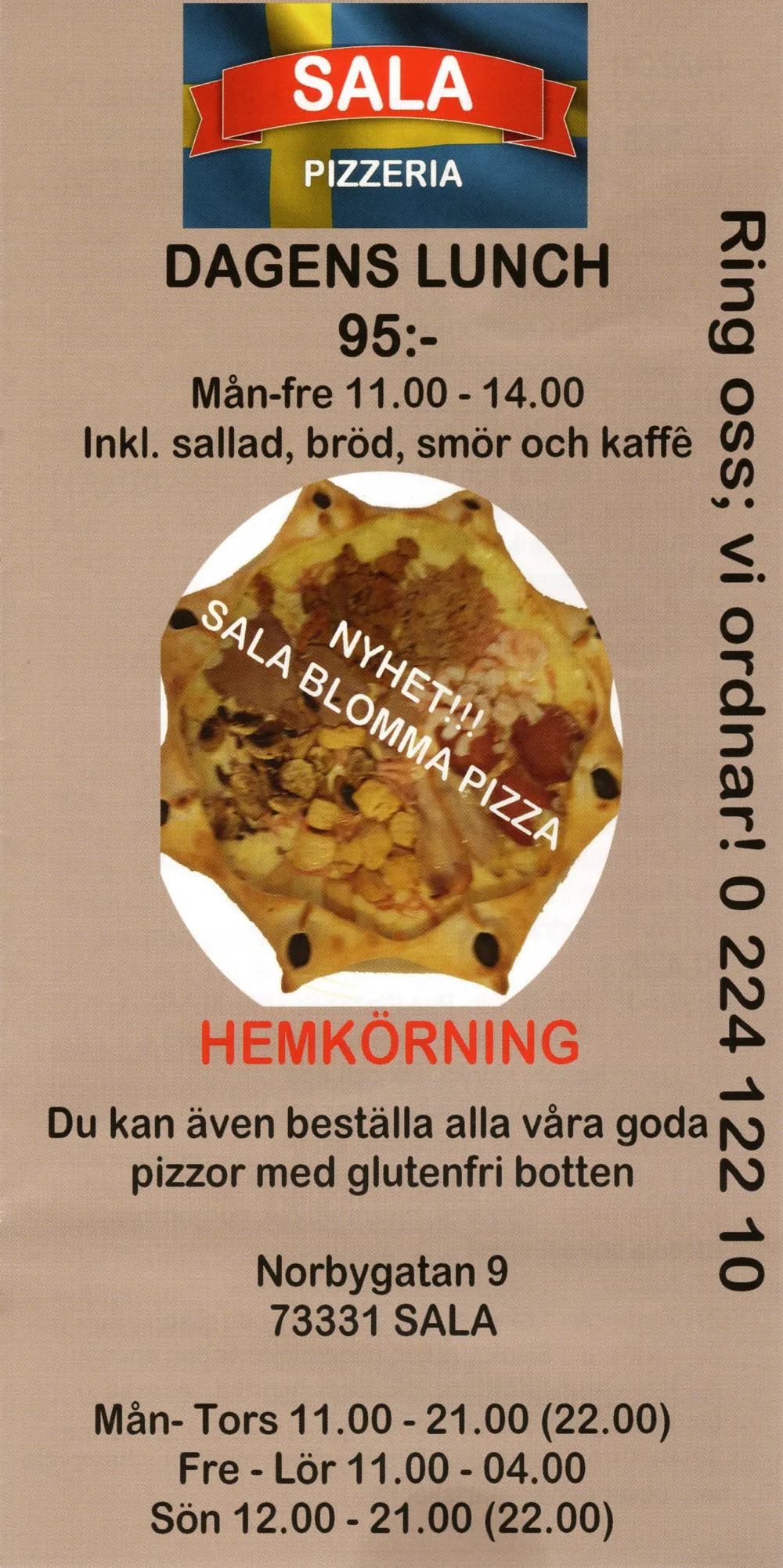 Bild på menyn för Sala Pizzeria, Sala