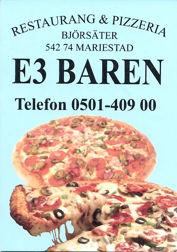 Bild på menyn för E3 Baren, Mariestad