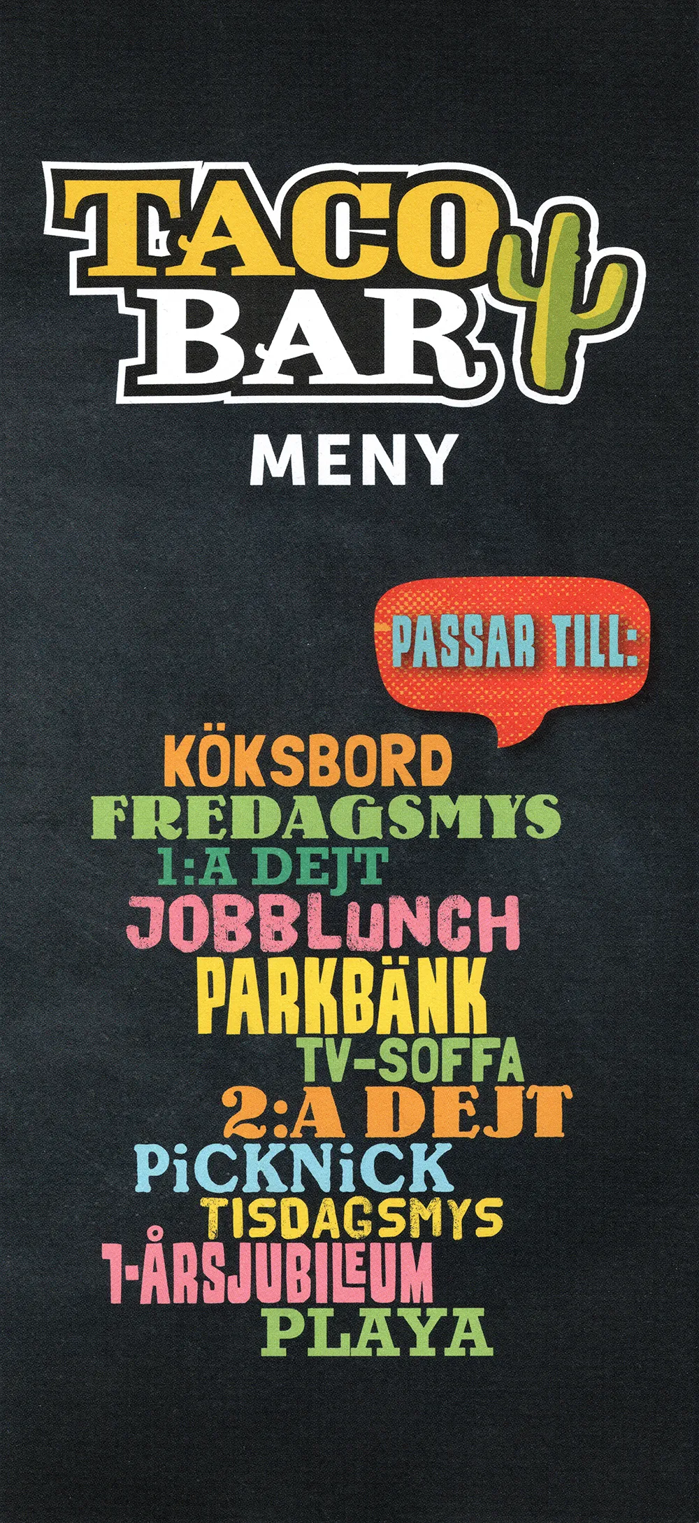 Bild på menyn för Taco Bar, Malmö