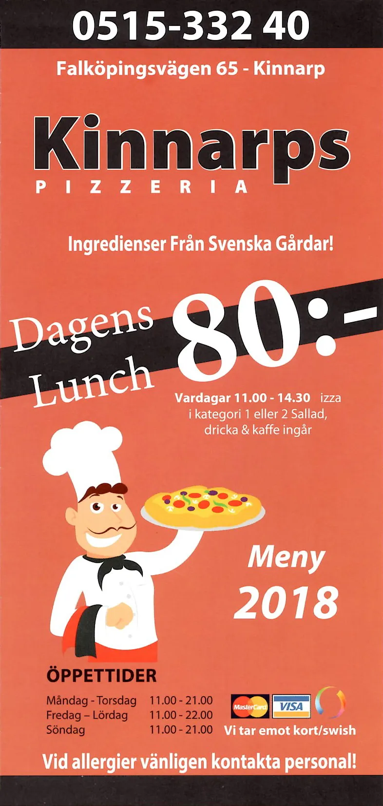 Bild på menyn för Kiinnarps Pizzeria, Falköping