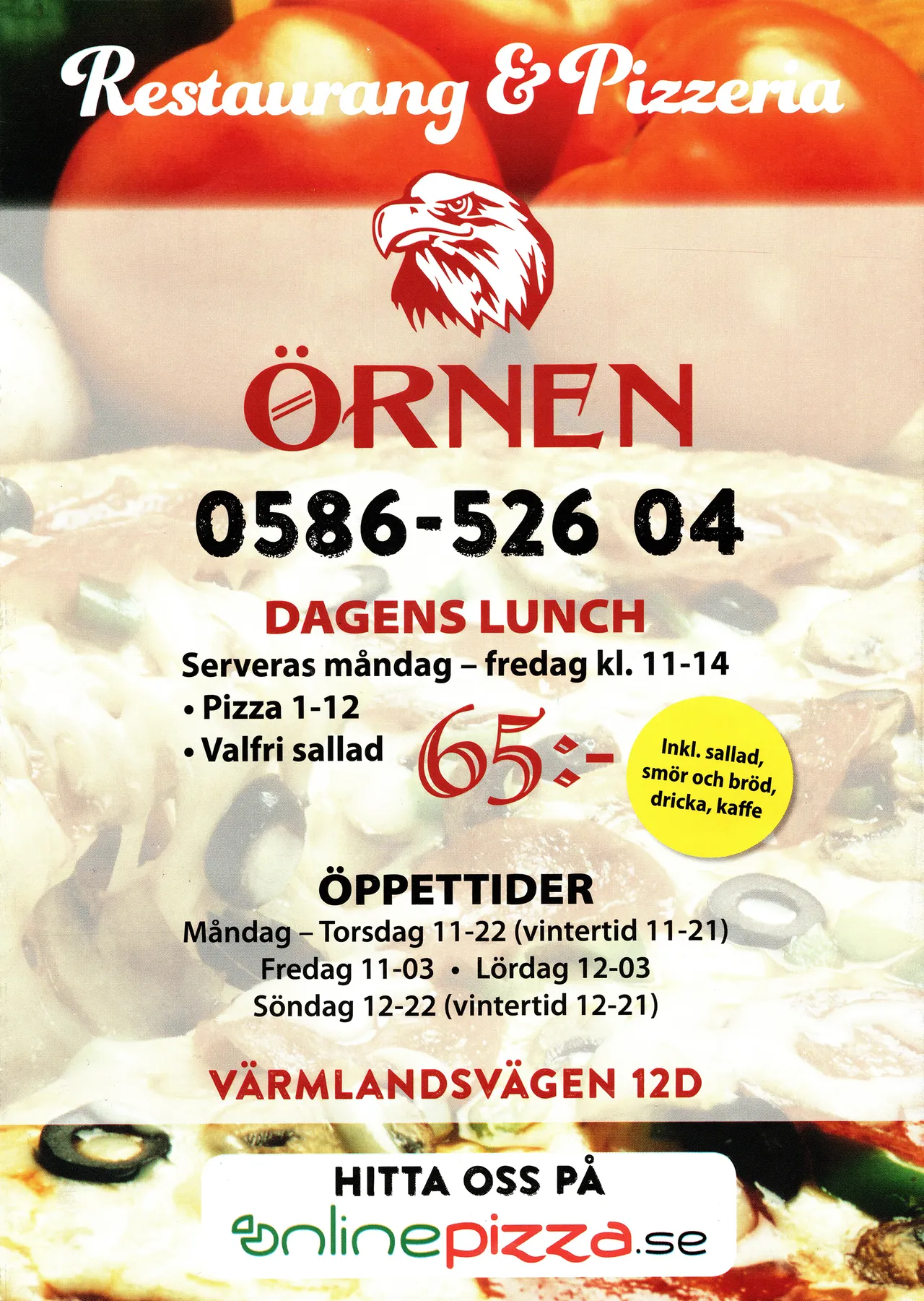 Bild på menyn för Örnen, Karlskoga