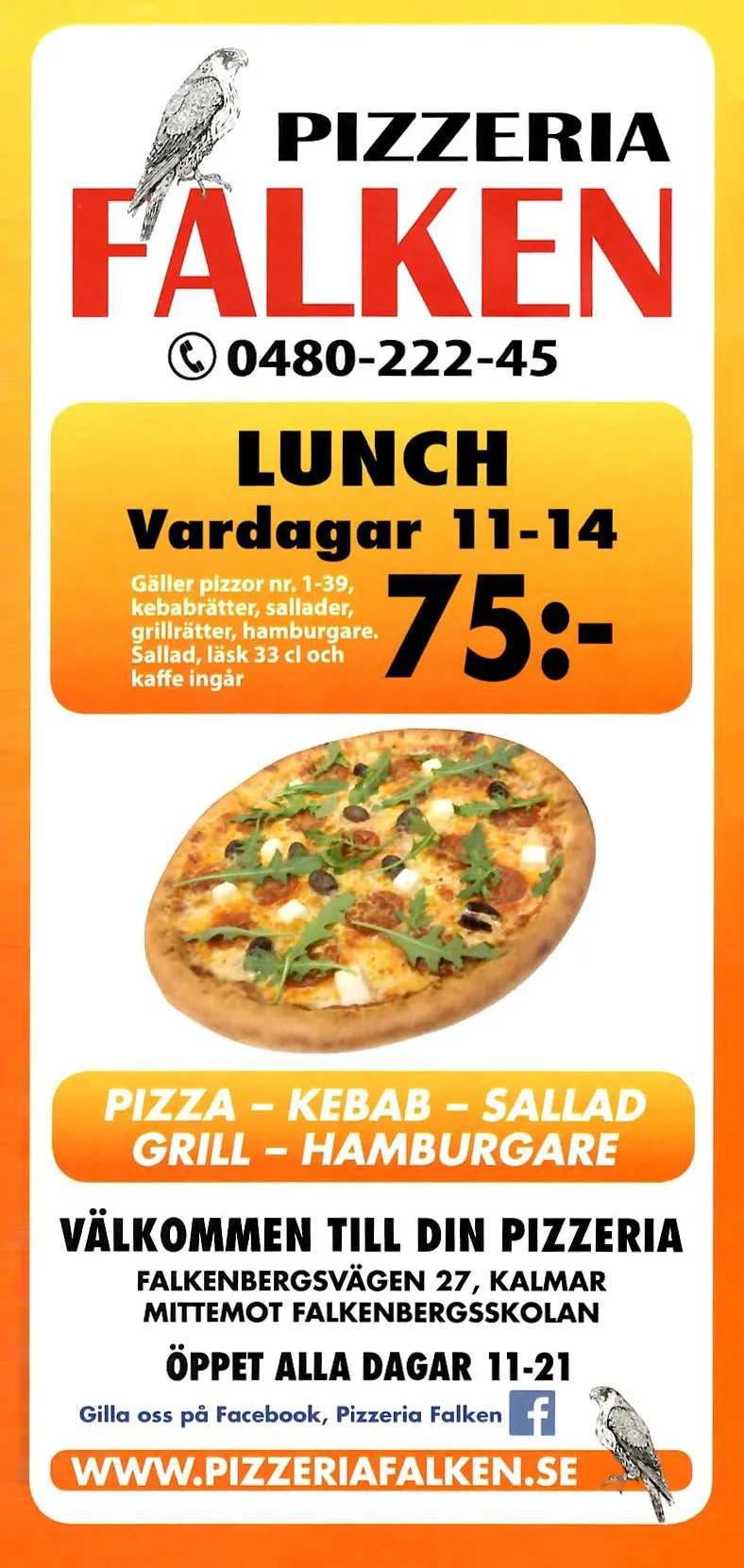 Bild på menyn för Falken, Kalmar