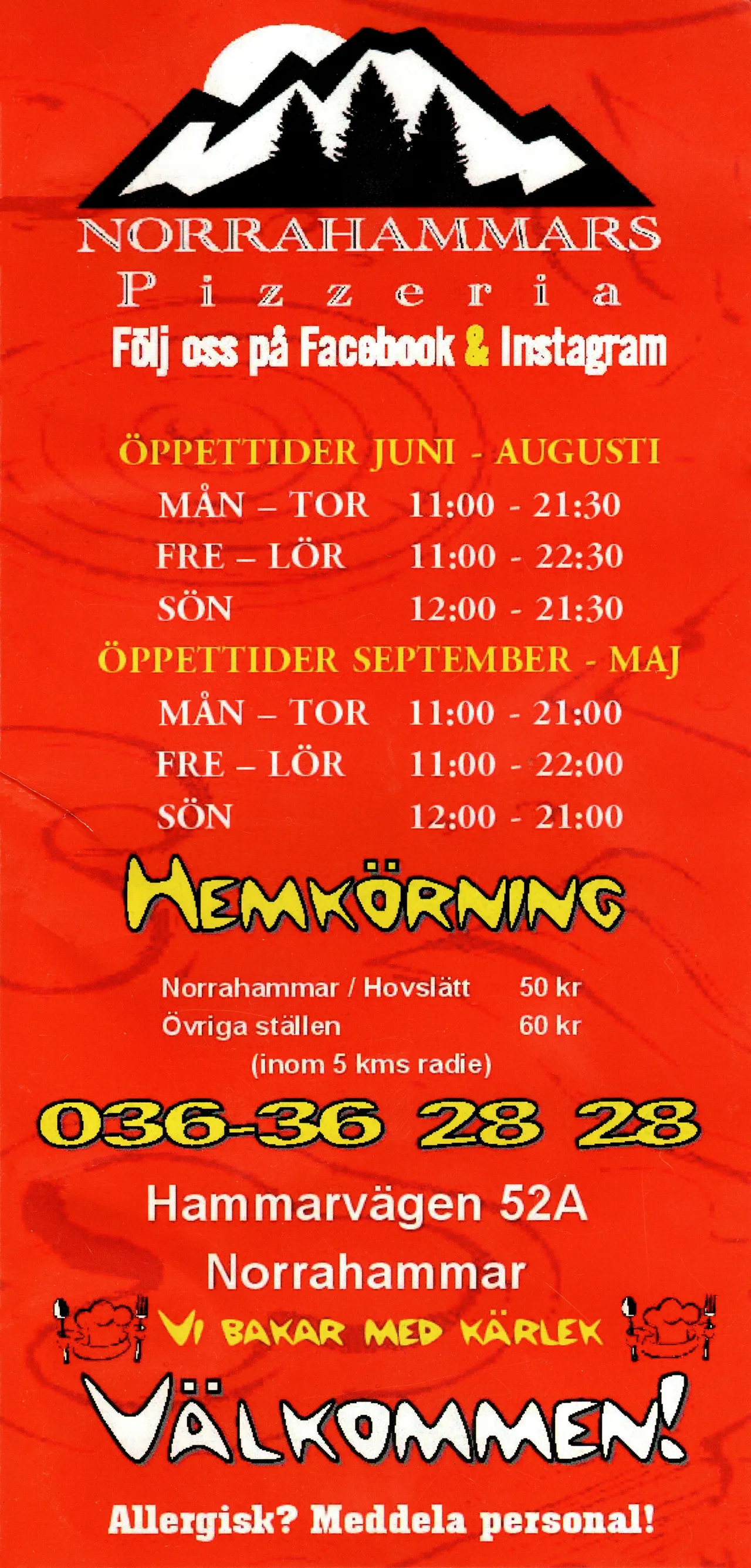 Bild på menyn för Norrahammars Pizzeria, Jönköping