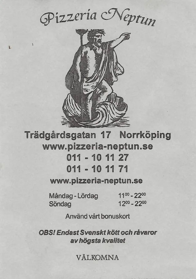 Menyn för Neptun, Norrköping