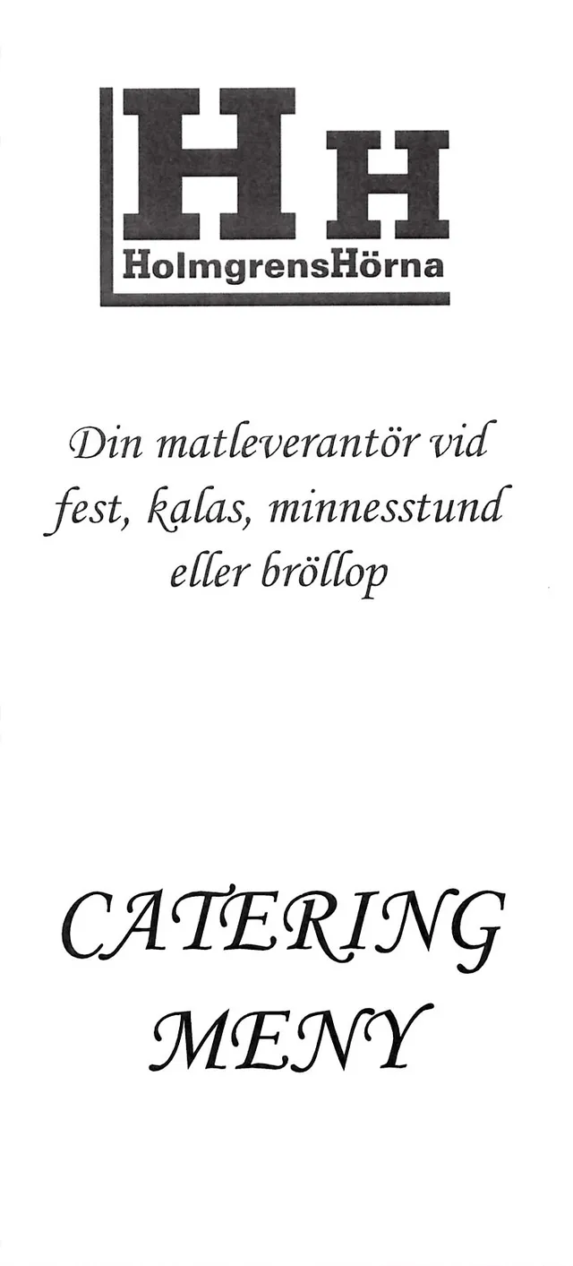 Menyn för Holmgrens Hörna, Vänersborg