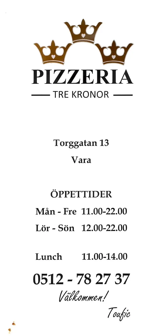Menyn för Tre Kronor, Vara