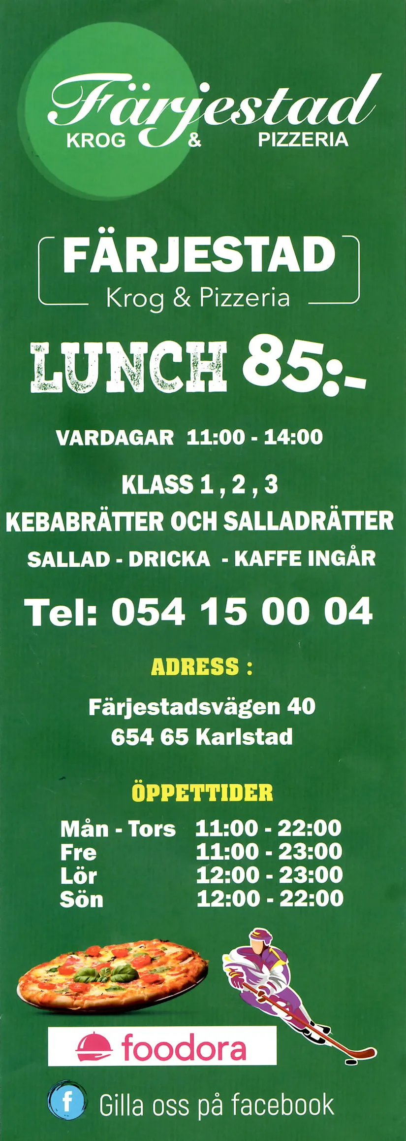 Bild på menyn för Färjestad Krog & Pizzeria, Karlstad
