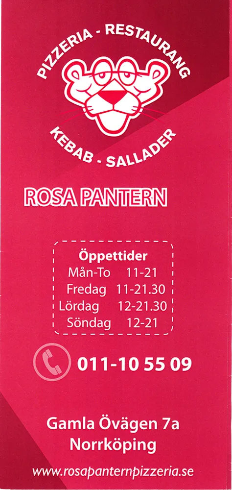 Bild på menyn för Rosa Pantern, Norrköping