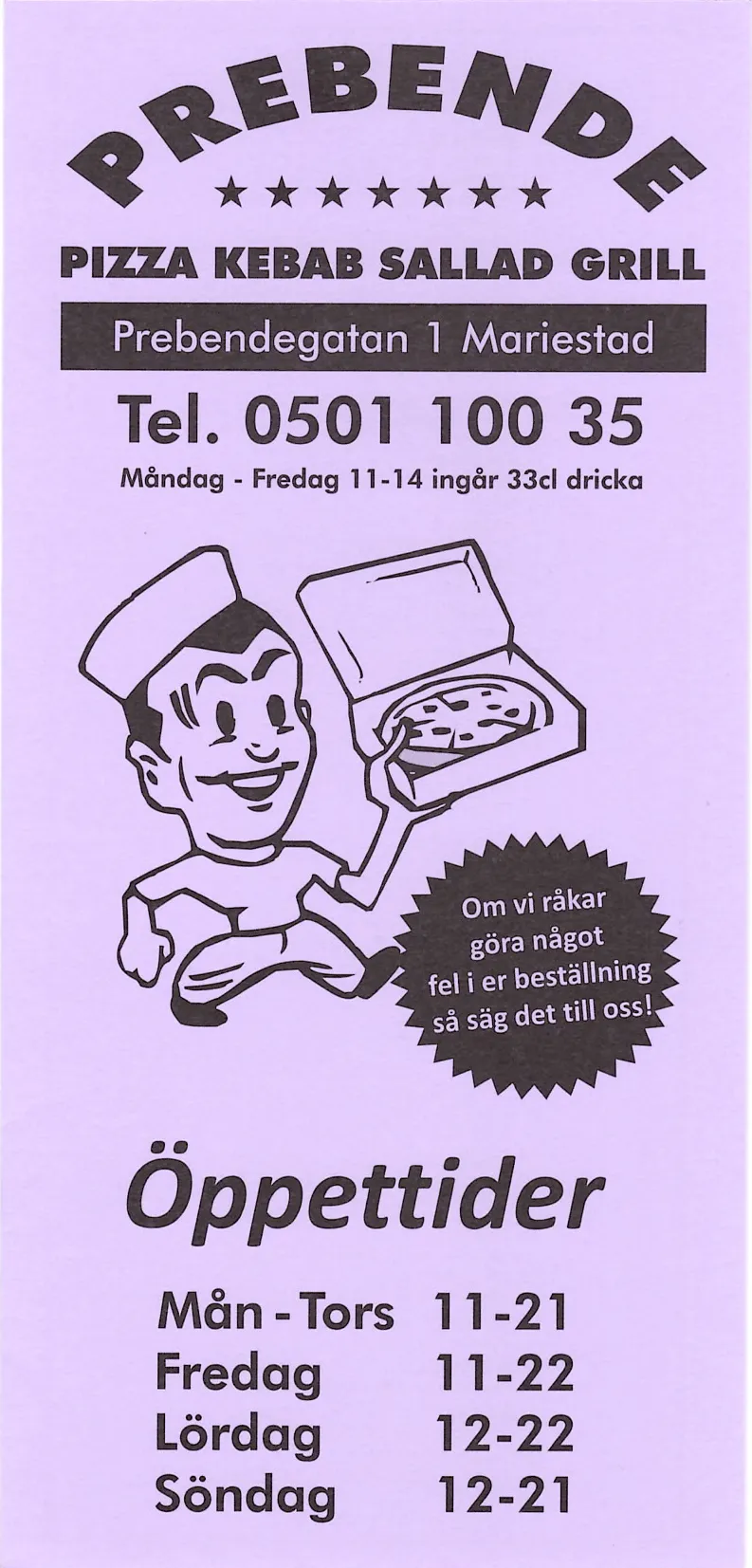 Bild på menyn för Prebend, Mariestad