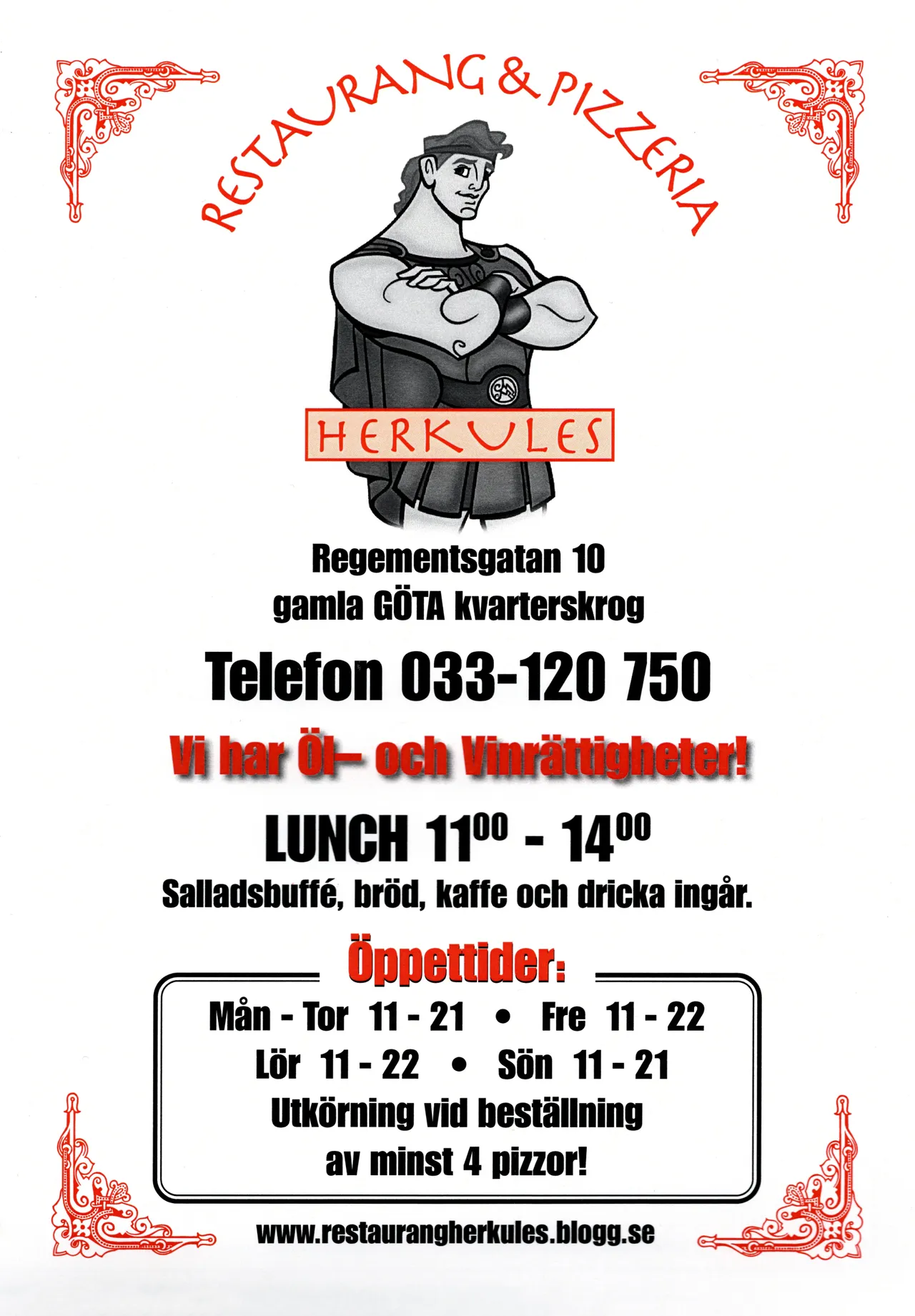 Bild på menyn för Herkules, Borås