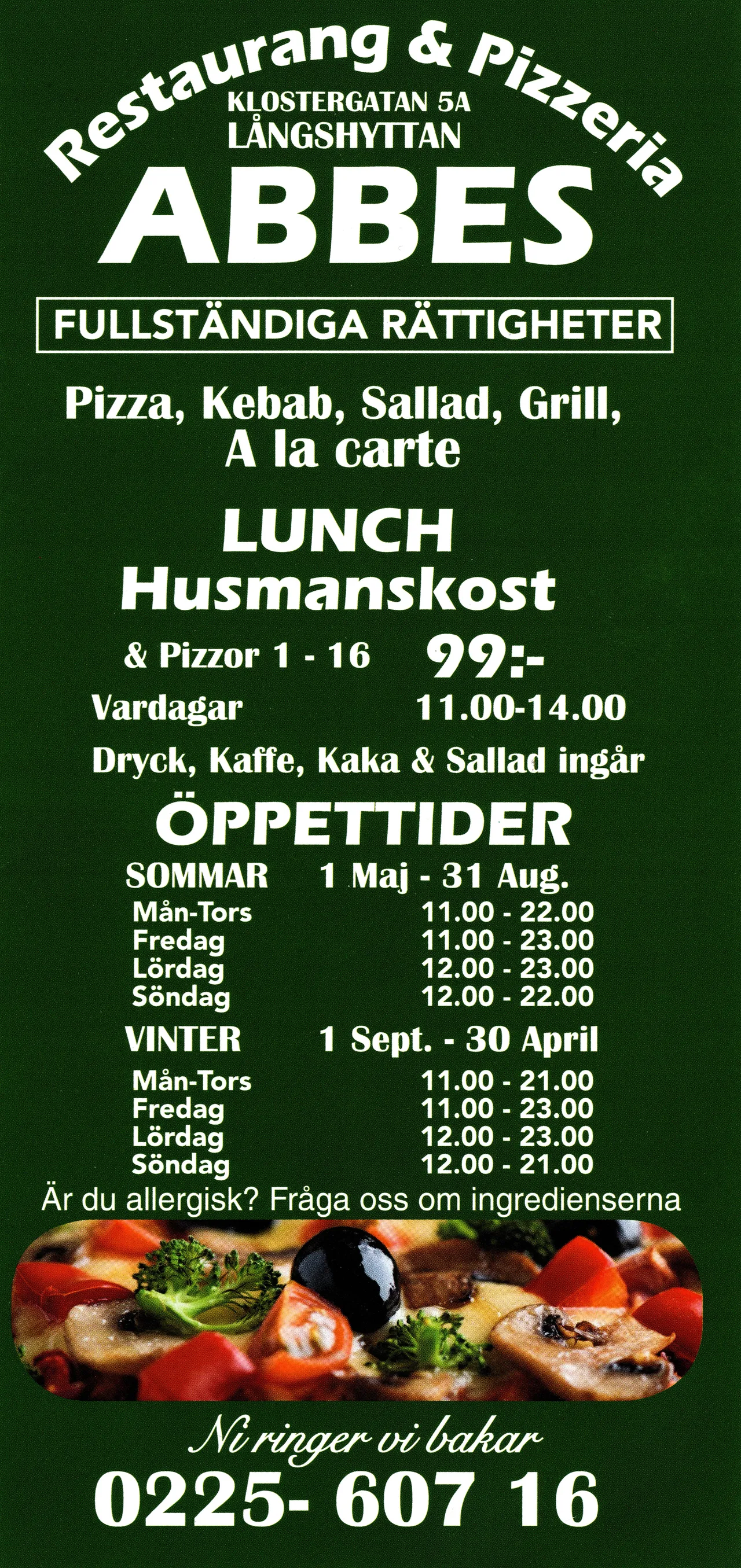 Bild på menyn för Abbes Pizzeria, Hedemora