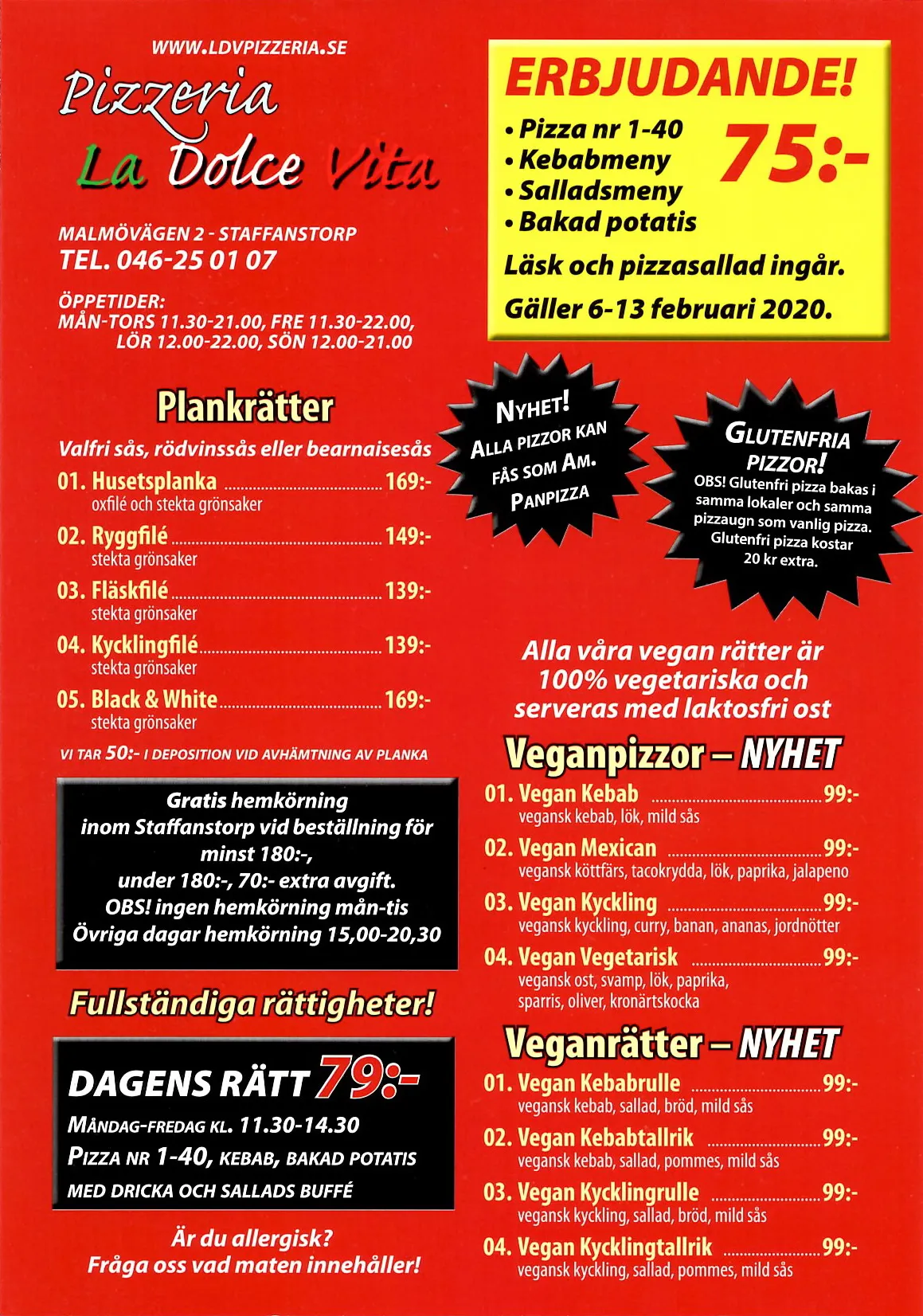 Bild på menyn för La Dolce Vita, Staffanstorp