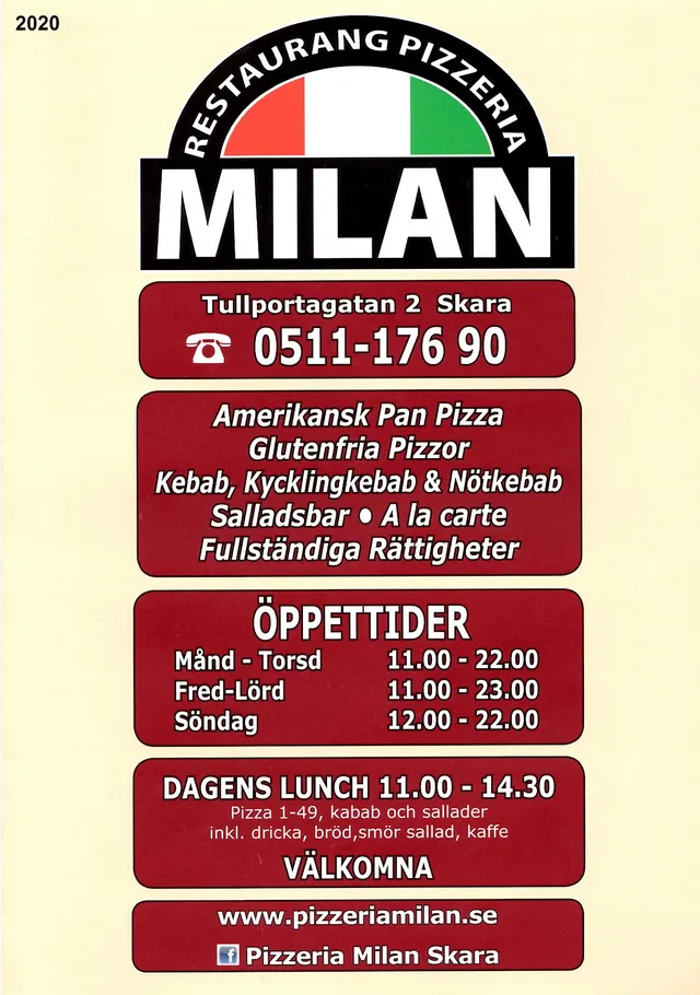 Menyn för Milan, Skara