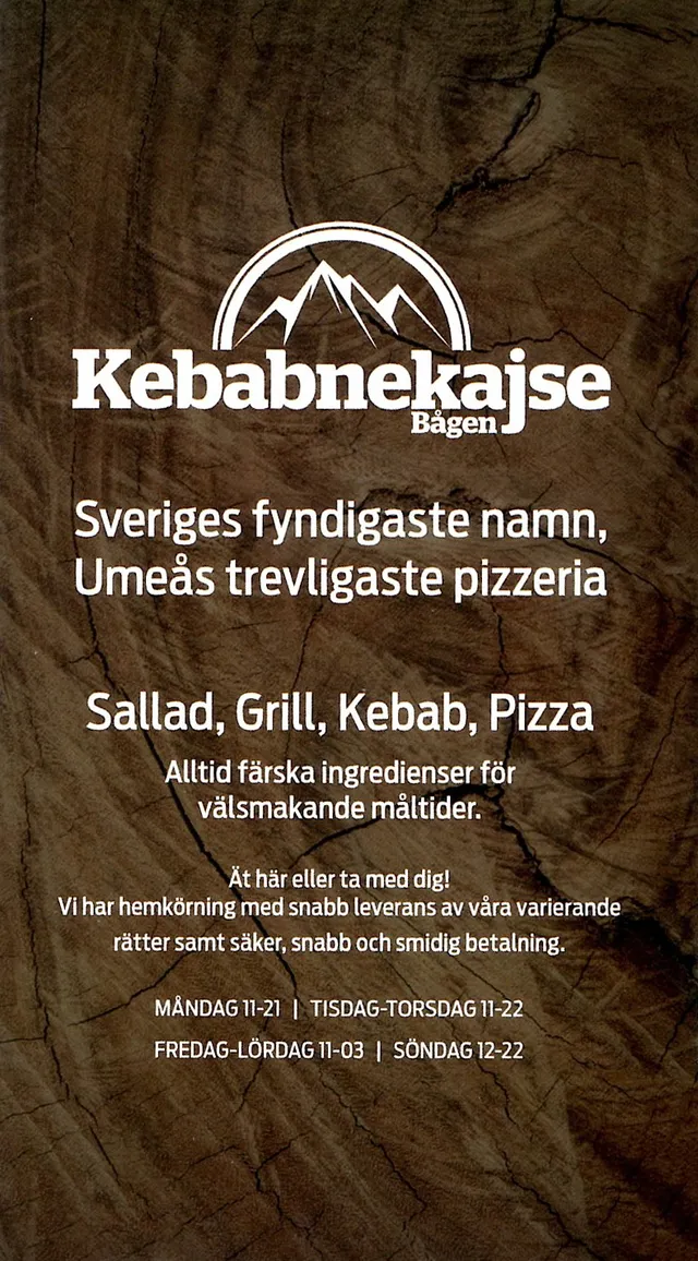 Menyn för Kebabnekajse, Umeå