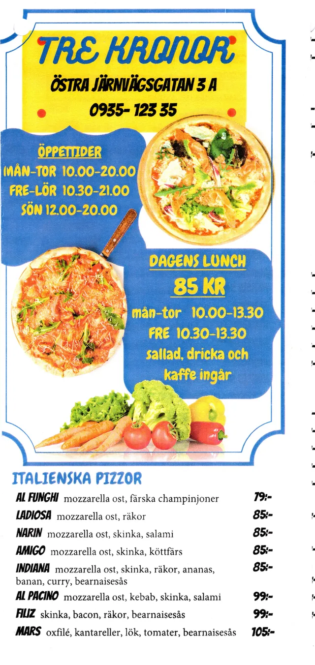 Menyn för Tre Kronor, Vännäs