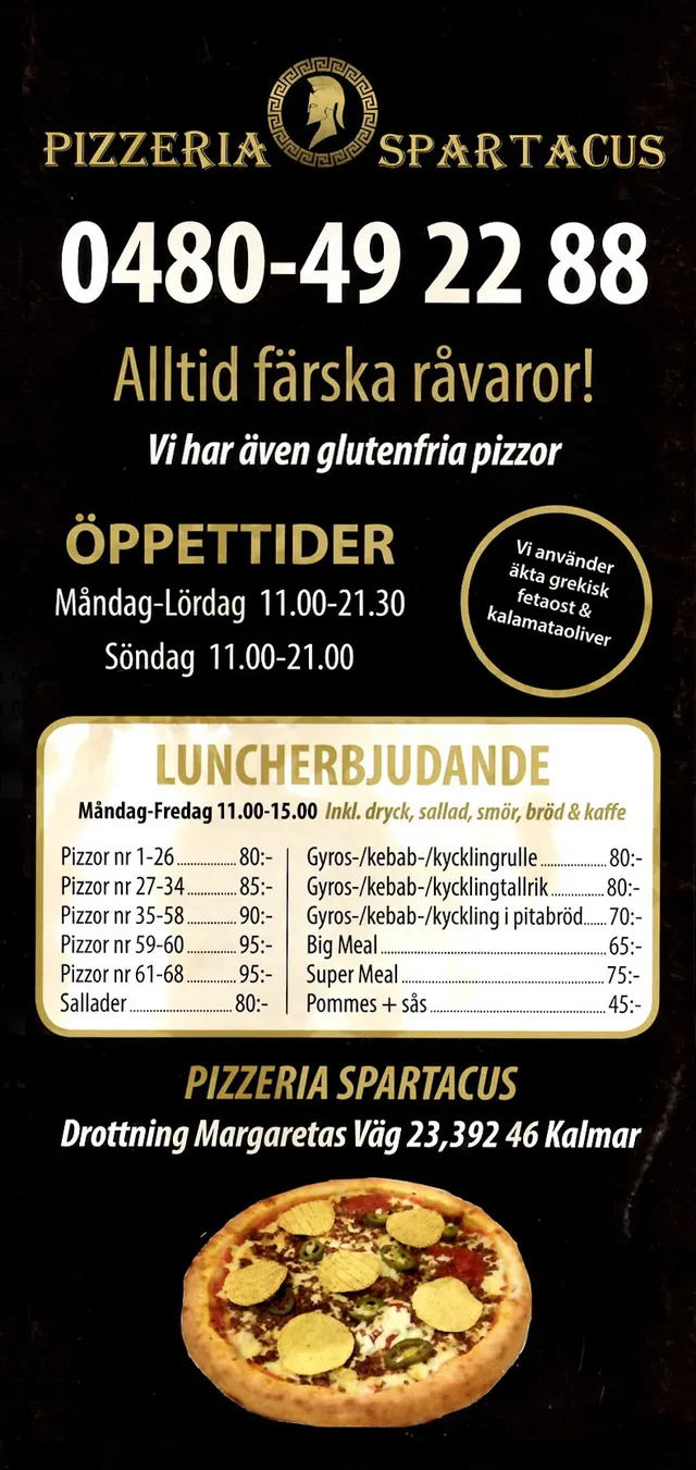 Menyn för Spartacus, Kalmar