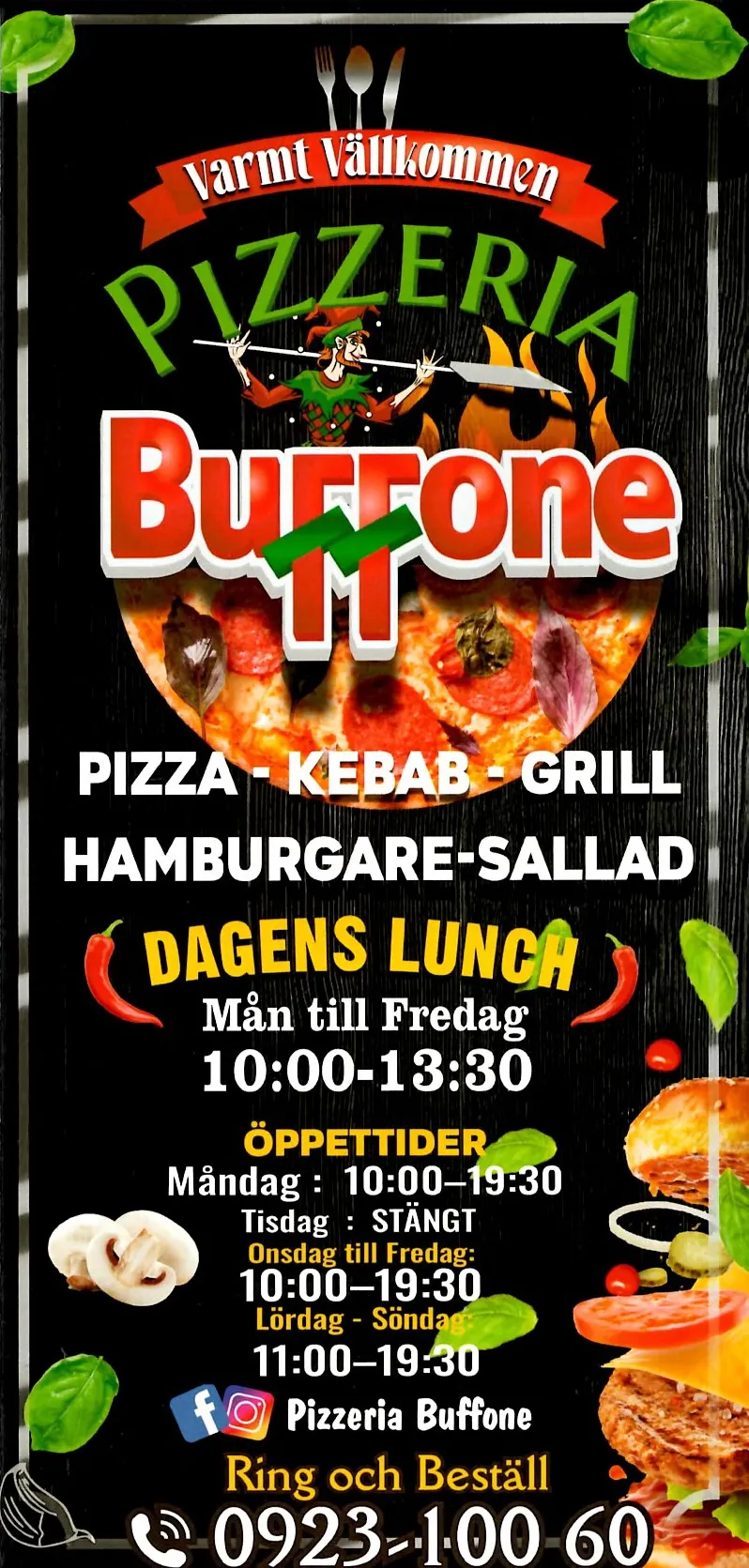 Bild på menyn för Buffone, Kalix