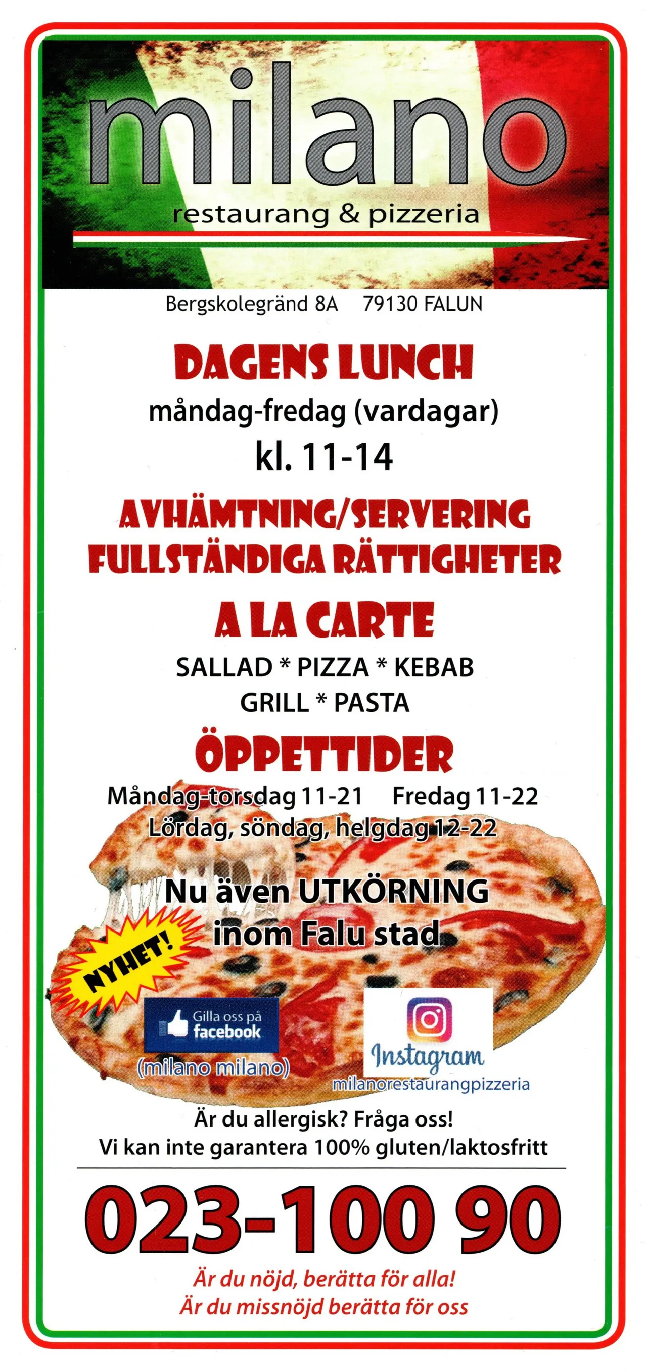 Bild på menyn för Milano, Falun