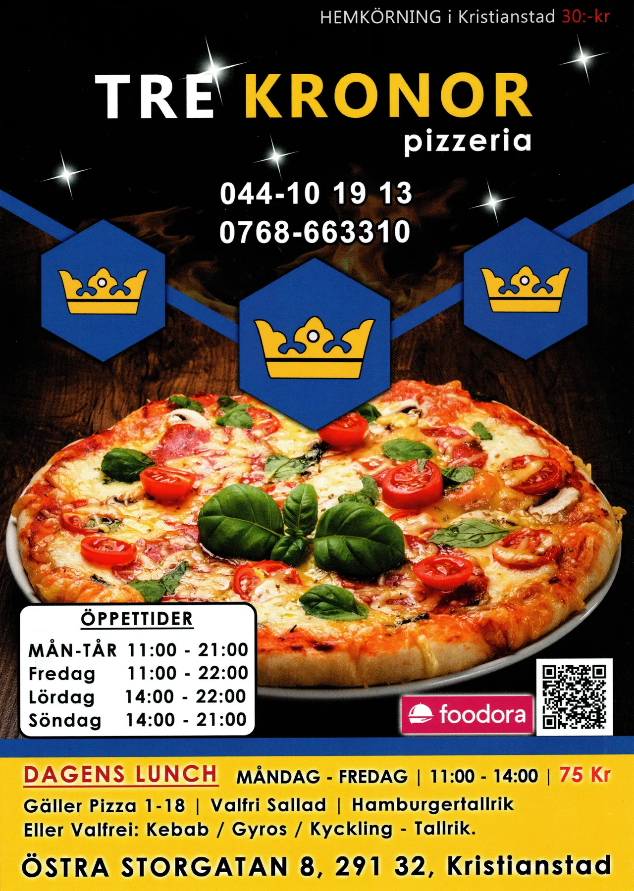 Bild på menyn för Tre Kronor, Kristianstad