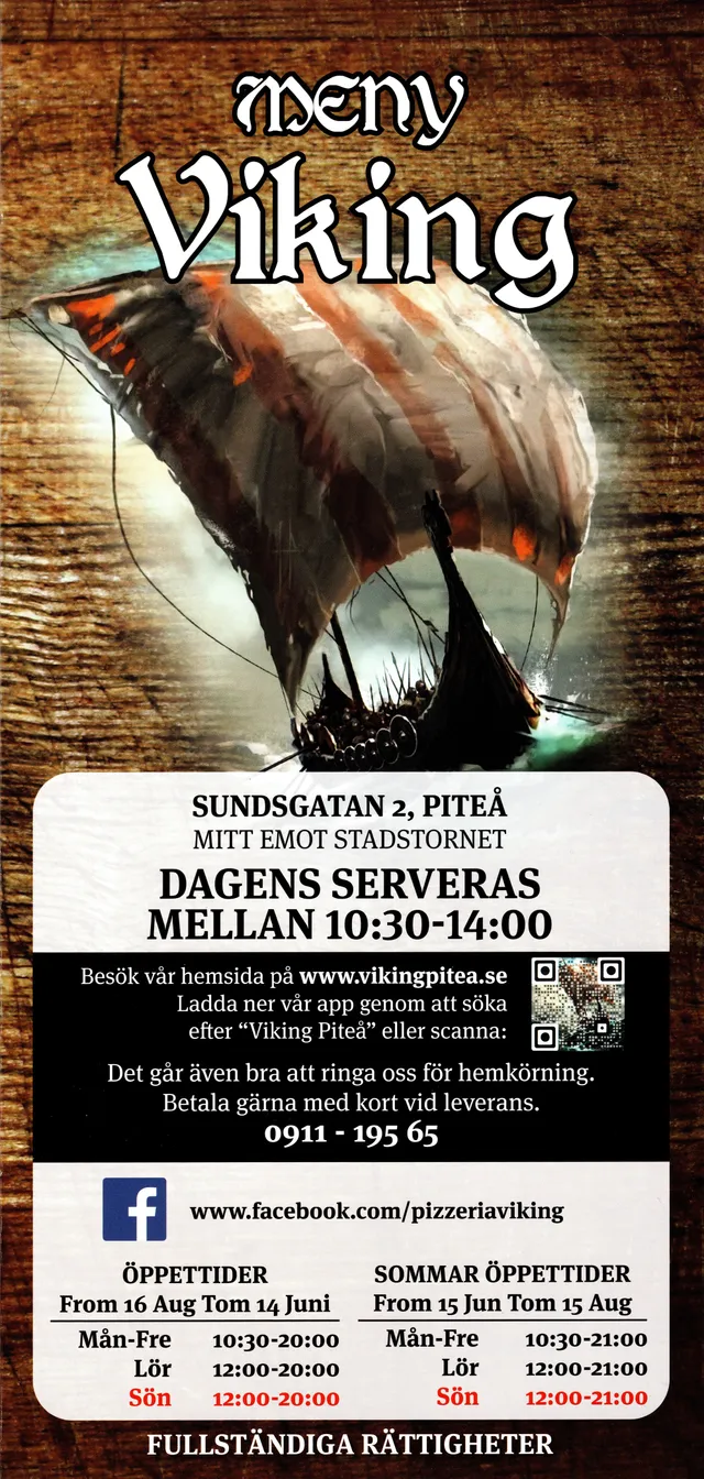 Menyn för Viking, Piteå