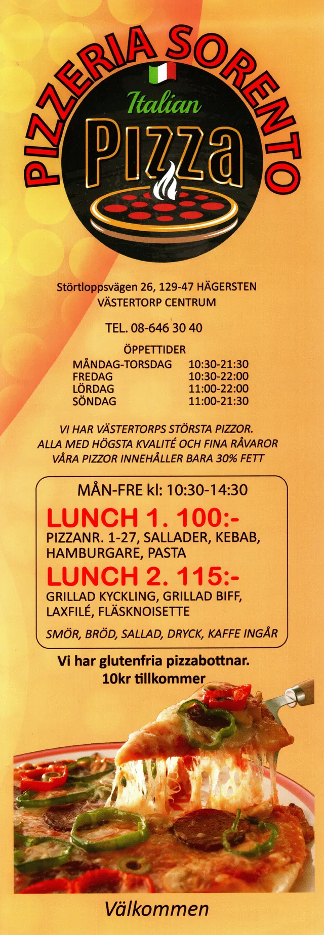 Menyn för Sorrento, Stockholm
