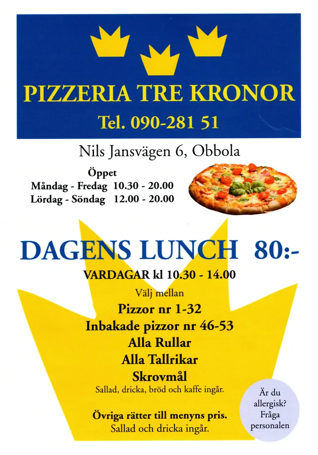 Menyn för Tre Kronor, Umeå
