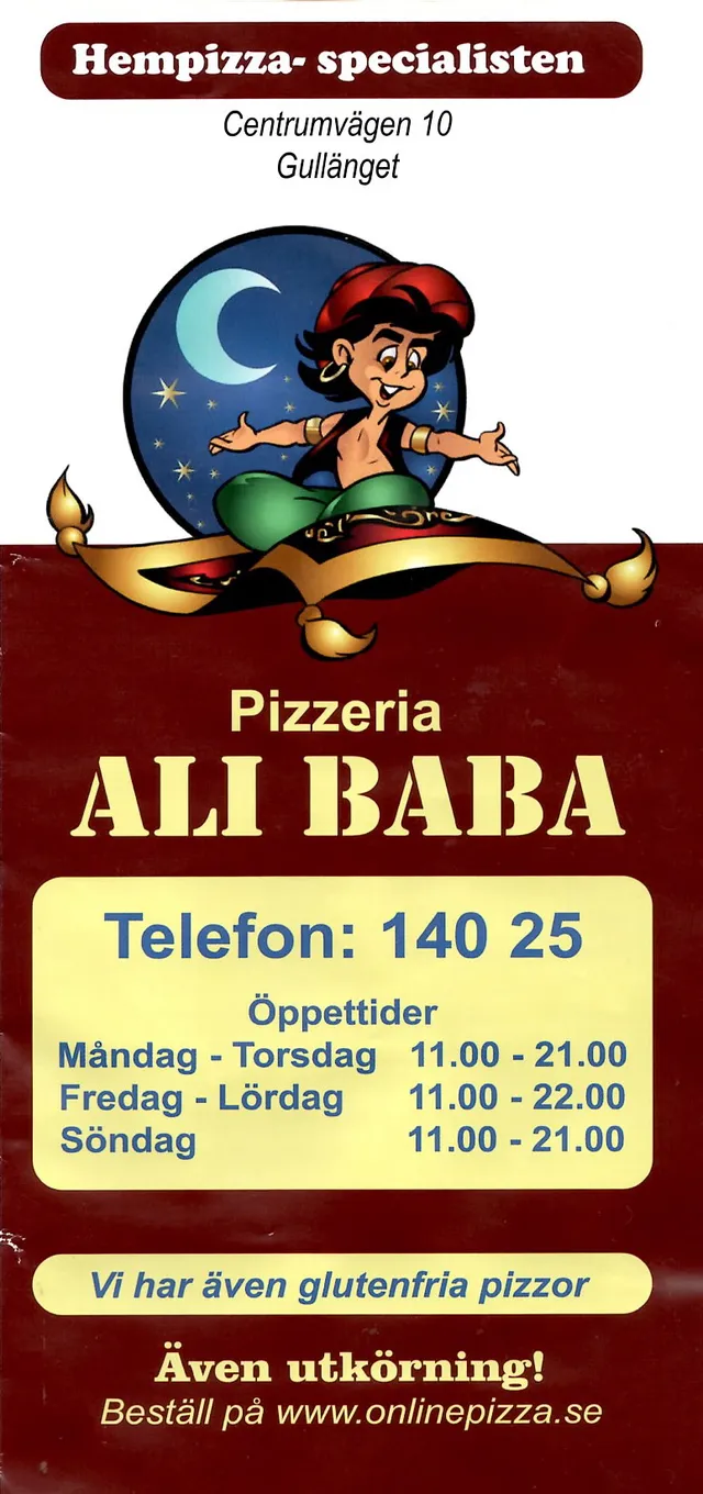 Menyn för Ali Baba, Örnsköldsvik