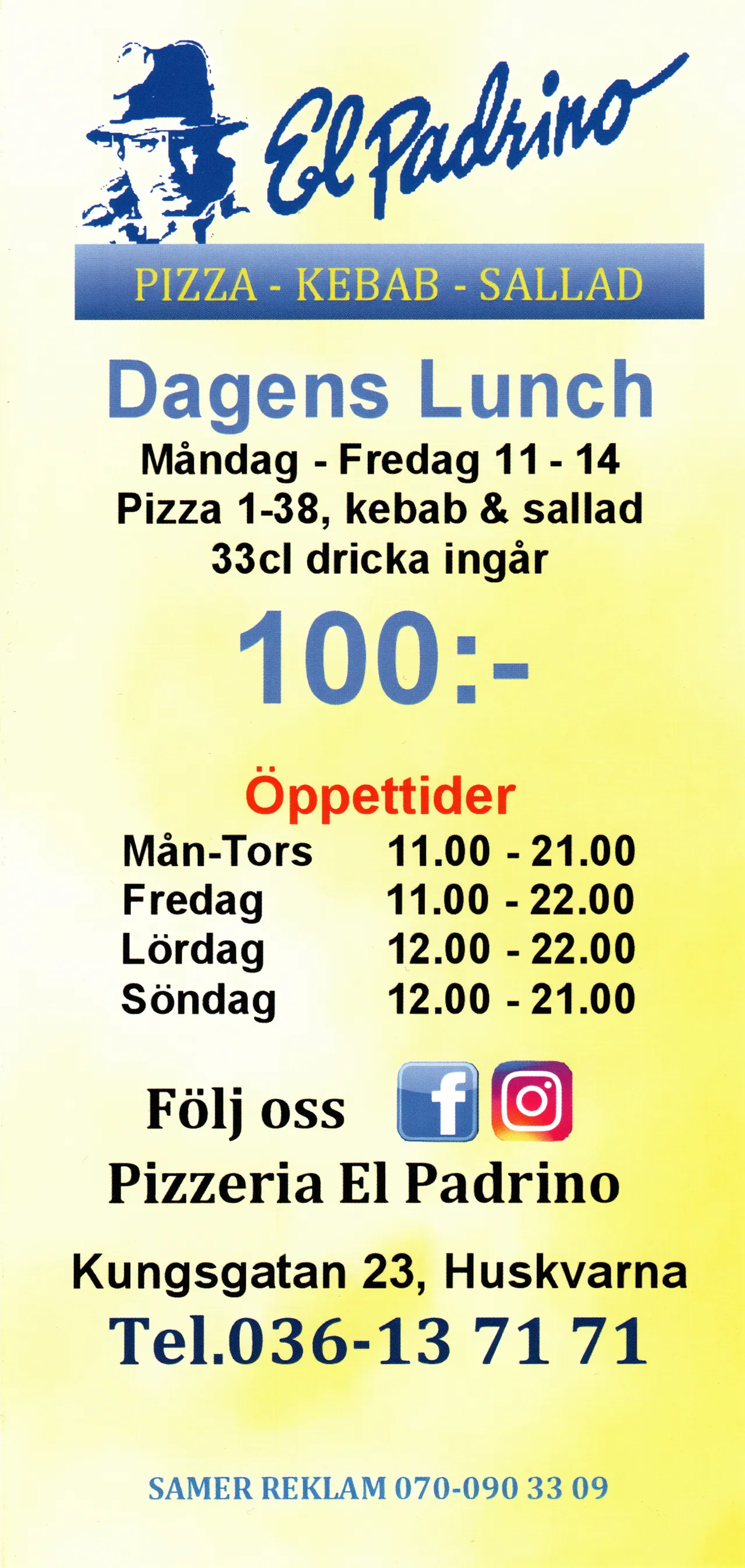 Bild på menyn för El Padrino, Jönköping