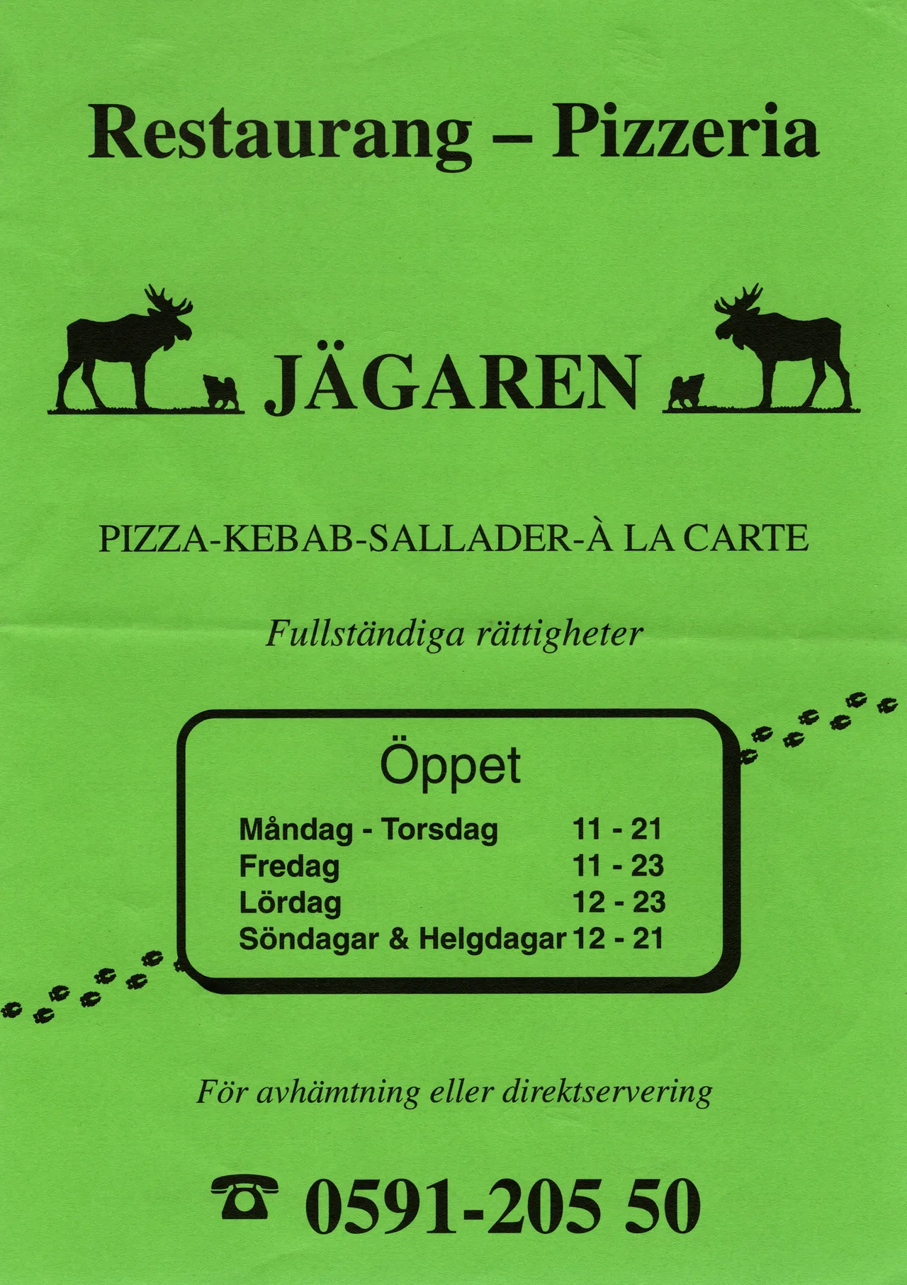 Bild på menyn för Jägaren, Ludvika